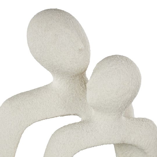 15" White & Clear Glass Bubble Abstract People Polystone Decorative Sculpture